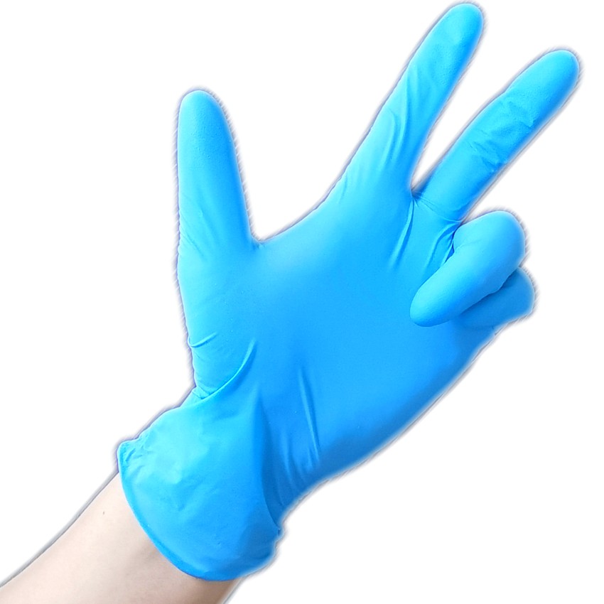 蓝色丁晴手套  无尘净化 多功能一次性手套